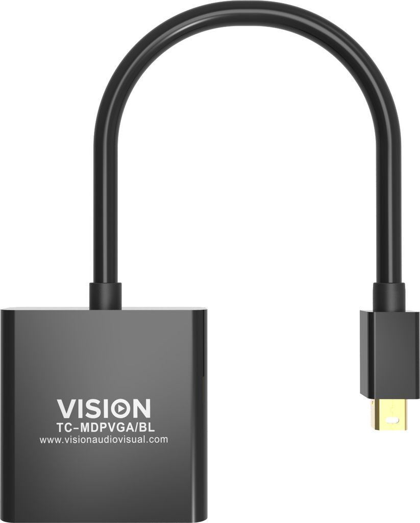 Vision TC-MDPVGA/BL, Mini DisplayPort, VGA (D-Sub), Männlich, Weiblich, Gerade, Gerade