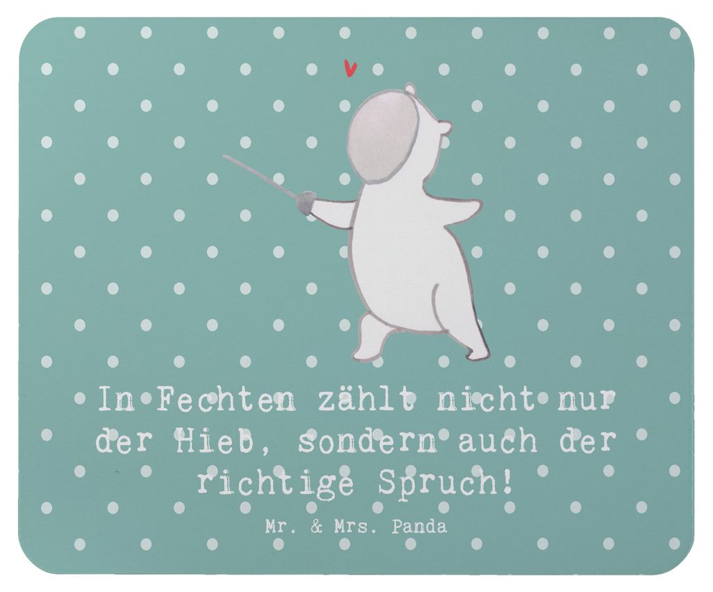 Mr. & Mrs. Panda Mousepad Fechten Spruch - Meeresbrise - Geschenk, laptop mauspad, Sport, Sportler Geschenke, Sprüche, Duell, Fechtliebhaber, Team...