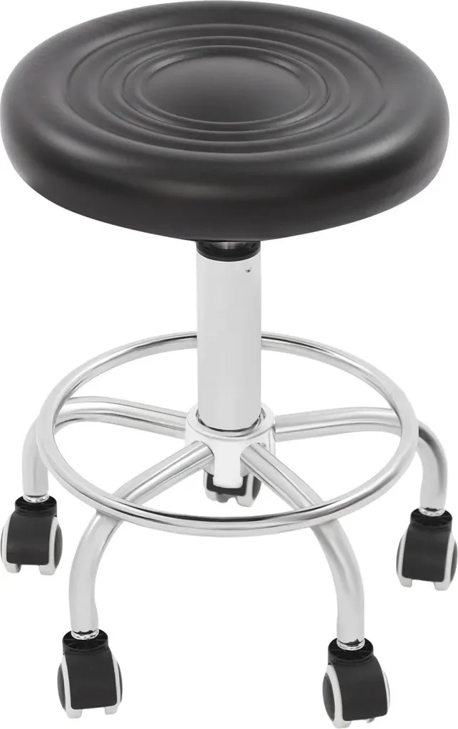 Tabouret de bureau à roulettes pour atelier et salon de coiffure noir