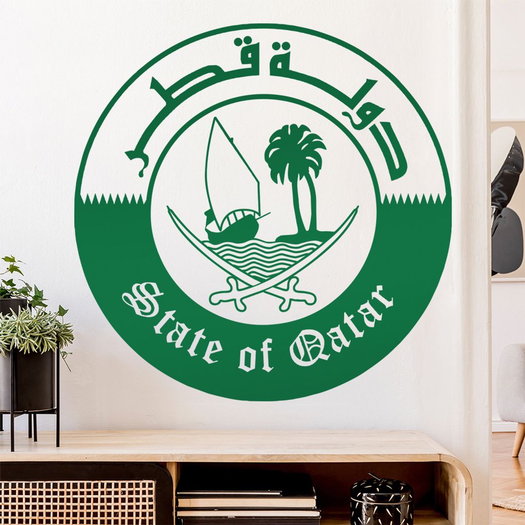 Katar Qatar Wappen Wandtattoo Wandaufkleber Wall Sticker - Dekoration, Küche, Wohnzimmer, Schlafzimmer, Badezimmer