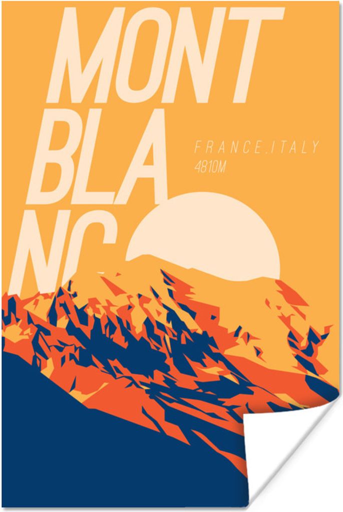 MuchoWow Poster Alpen - Berg - Mont Blanc 40x60 cm - Plakate für die Wand - Poster Babyzimmer
