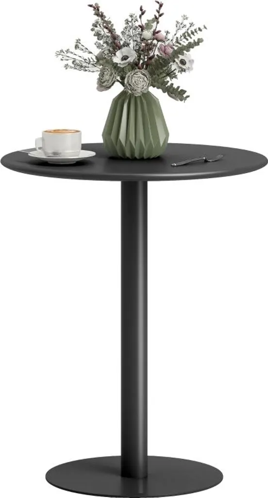 Petite table ronde gain de place pour balcon, jardin et cuisine noire