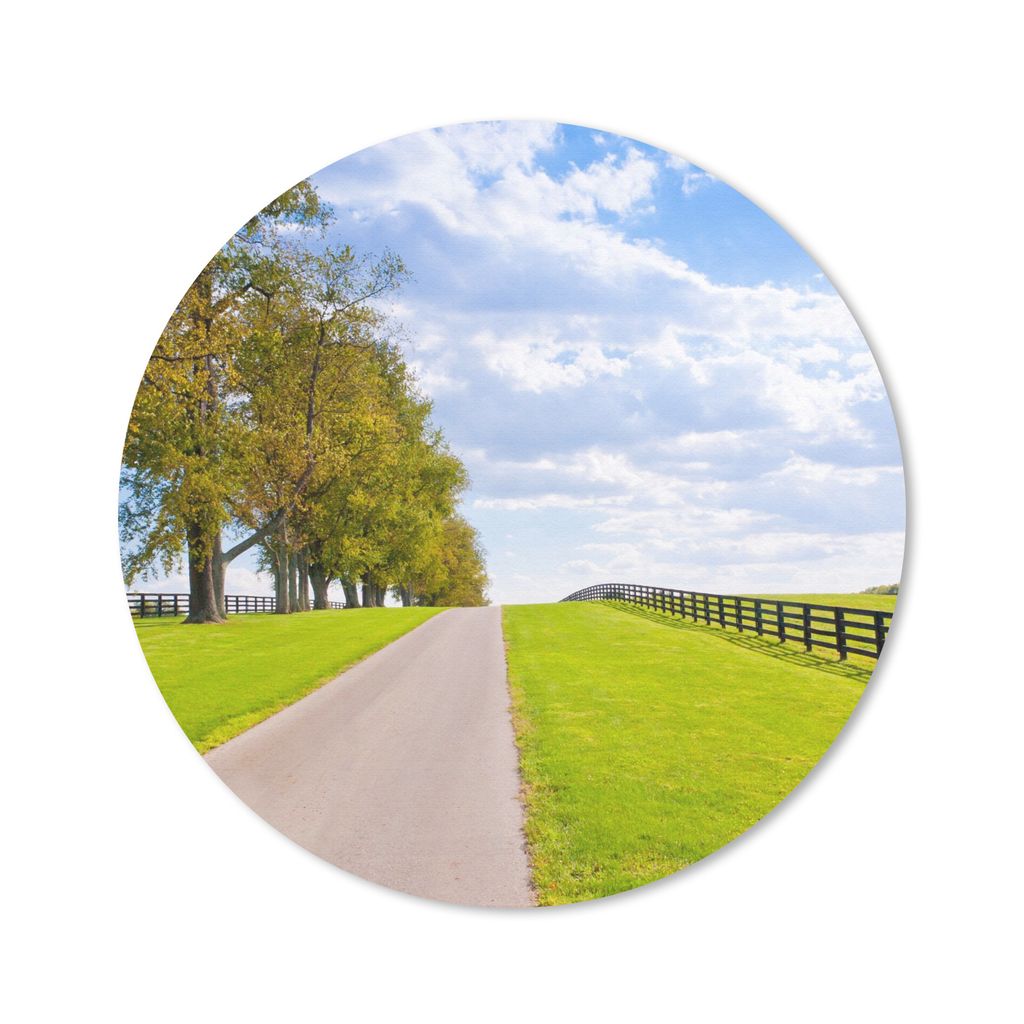 MuchoWow Mauspad Mousepad Wolken - Bäume - Straße 20x20 cm - Mousepads - Maus Mat - Pad - Mausunterlage - Schreibtischmatte
