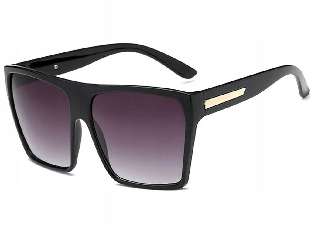 Schwarze große quadratische Sonnenbrille
