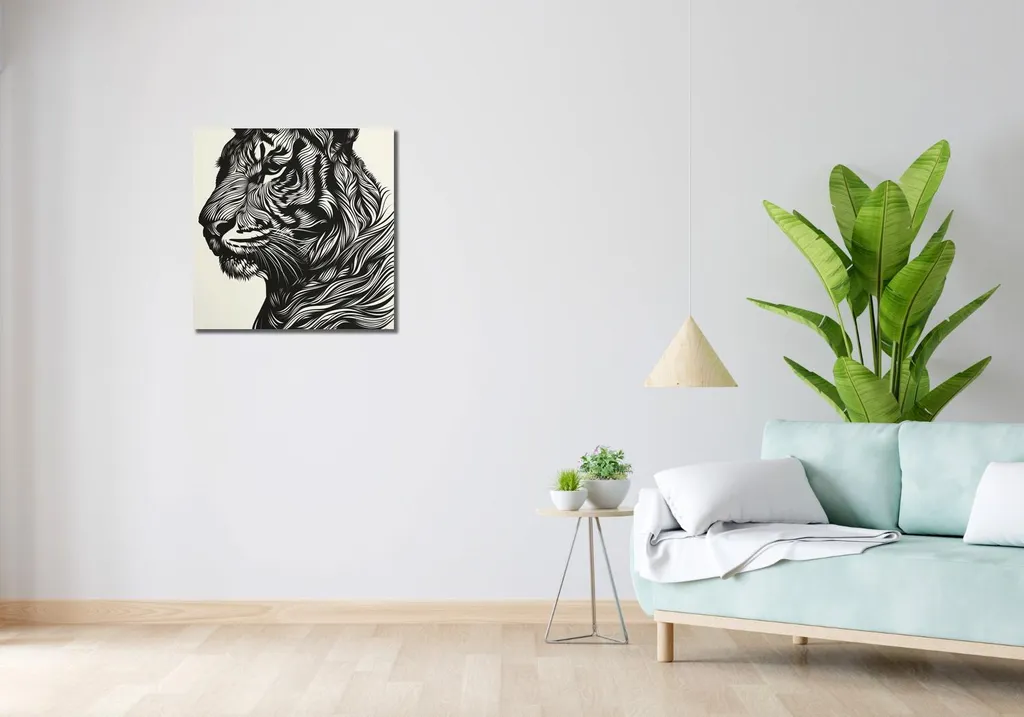 Quadro Simbolico Tigre 60x60 cm - Arte e Forza per il tuo Spazio - 2
