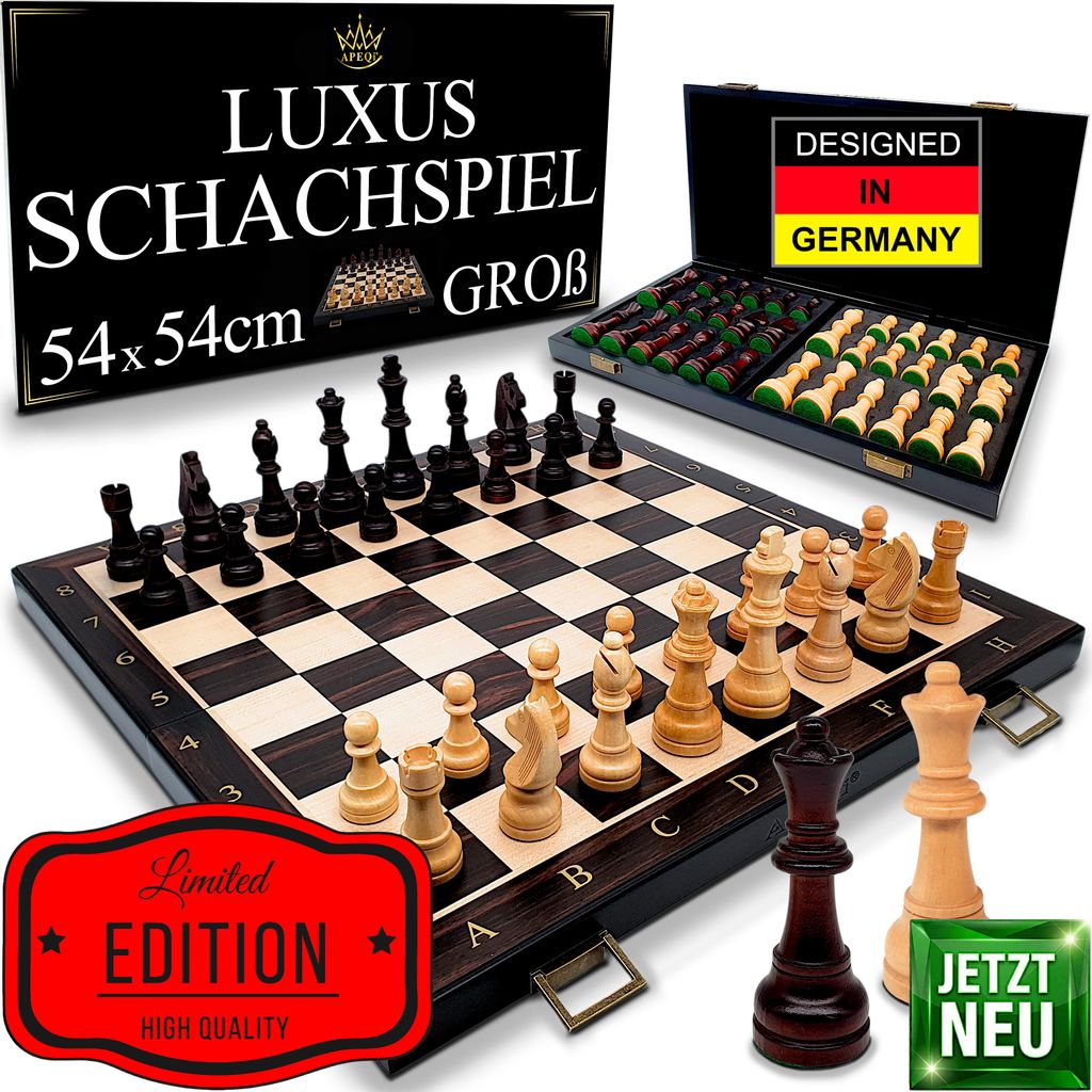 APEQi® LUXUS SCHACH - großes Schachspiel Holz HOCHWERTIG - Produktbild 