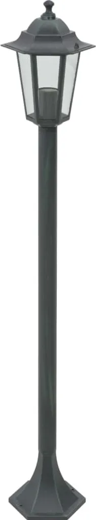 Lot de 6 lampadaires de jardin aluminium 110 cm vert foncé douille E27