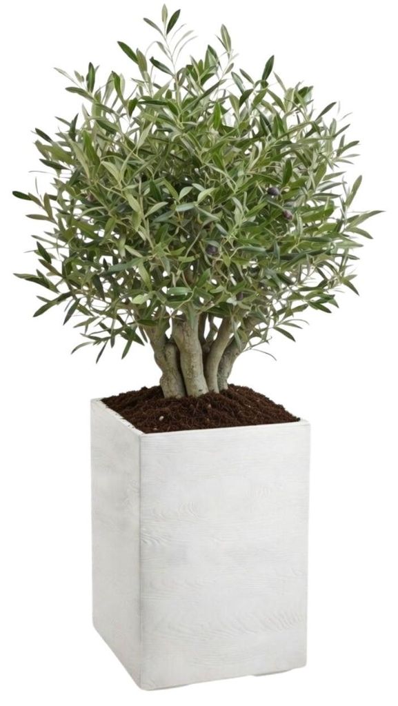 HowHomely | Pflanzentopf - Übertopf - creme - 60x40x40 cm - Blumenkübel - Holzoptik - Praktisch
