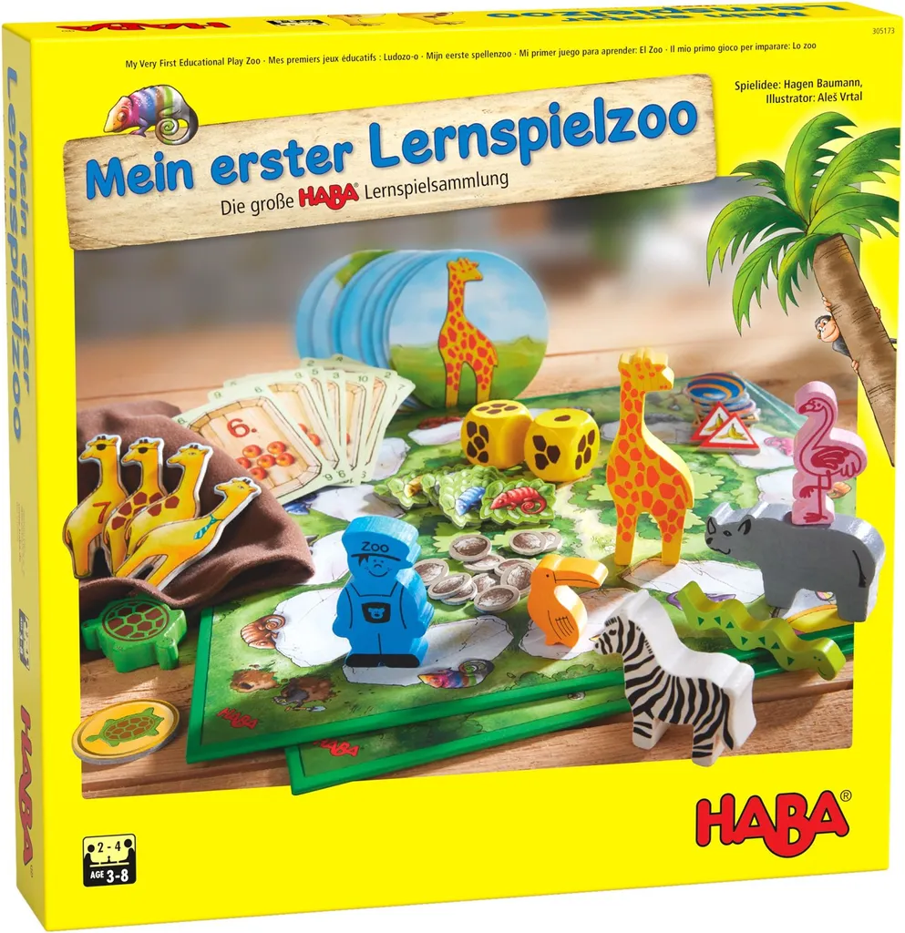 HABA Mon Premier Zoo Éducatif avec Figurines en Bois Massif Durable