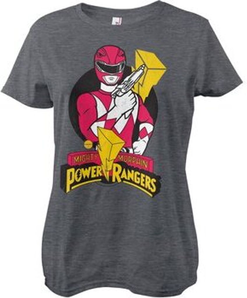 Power Rangers - Red Ranger Pose Girly Tee - Medium - DarkHeather