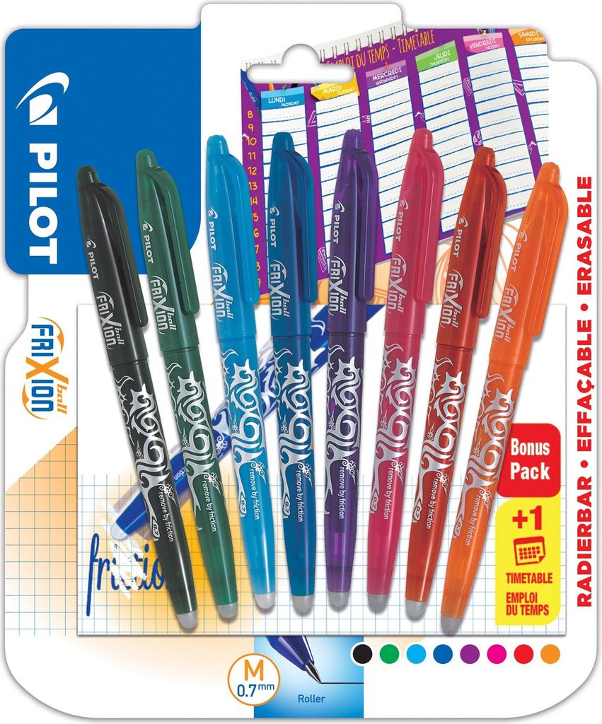 PILOT FriXion Ball 07 / 0,35 mm - Satz mit 8 Farben