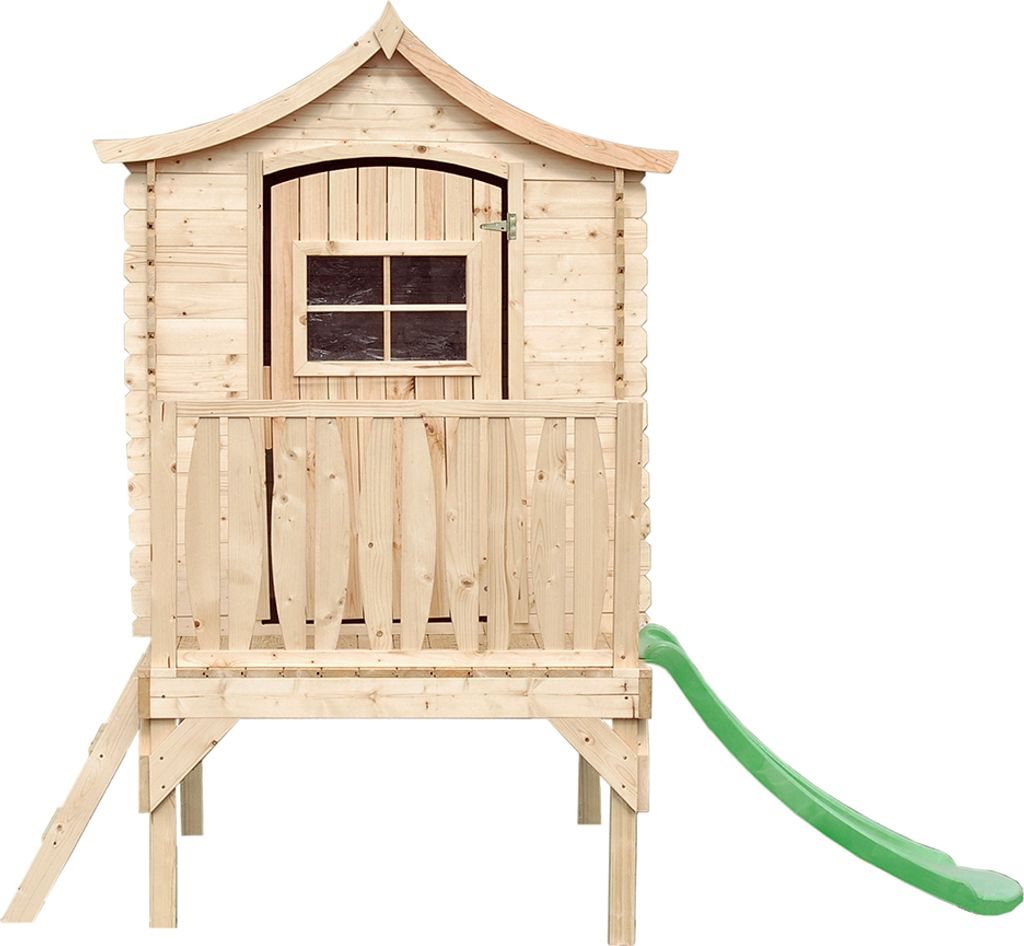 Stelzenhaus mit rutsche aus Holz - Spielhaus im Freien für Kinder - B175xL146xH212 cm/1,1m2 Gartenspielhaus - Garten-Sommerhaus für Kinder M550A