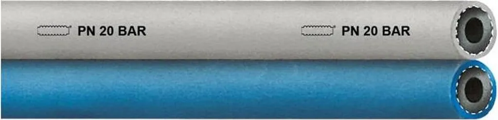 Tuyau double PVC 6x11 mm anti-nœud pour circuits fluides, 100m gris/bleu