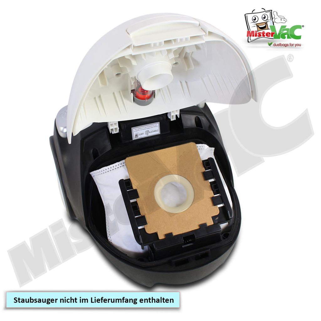 MisterVac | Compatibile Con Sacchetti Per Aspirapolvere Sacchetti Di Ricambio 10 Pezzi + Filtri Filtri Di Ricambio Bosch BSA 3010/05 - /06 Sphera 30