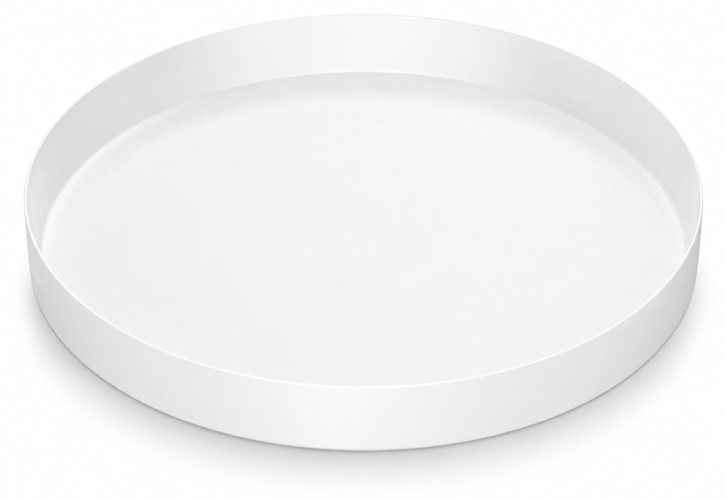 Taca dekoracyjna 25 cm, biała, metal, 3 antypoślizgowe Zdjęcie produktu 