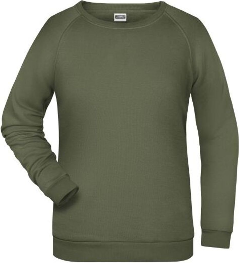 Rundhals-Sweatshirt mit Raglanärmeln für Damen olive, Gr. 3XL