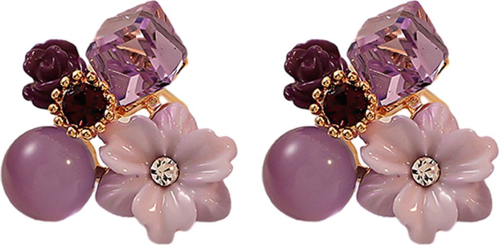 1 Paar süße blumenförmige Ohrstecker für Frauen Zirkonia einfache lässige Mädchen Ohrstecker Schmuck Geschenk