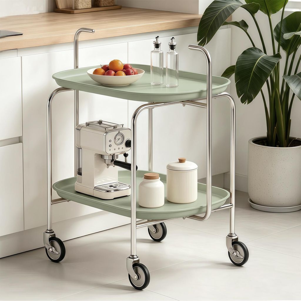 Carrello da cucina con ruote, 3 ripiani, carrello di Immagine del prodotto 