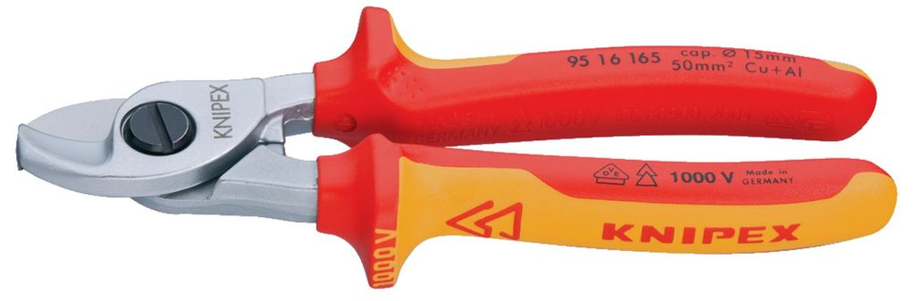 Knipex 95 16 165, Ręczny obcinacz do kabli, Czerwony, Zdjęcie produktu 