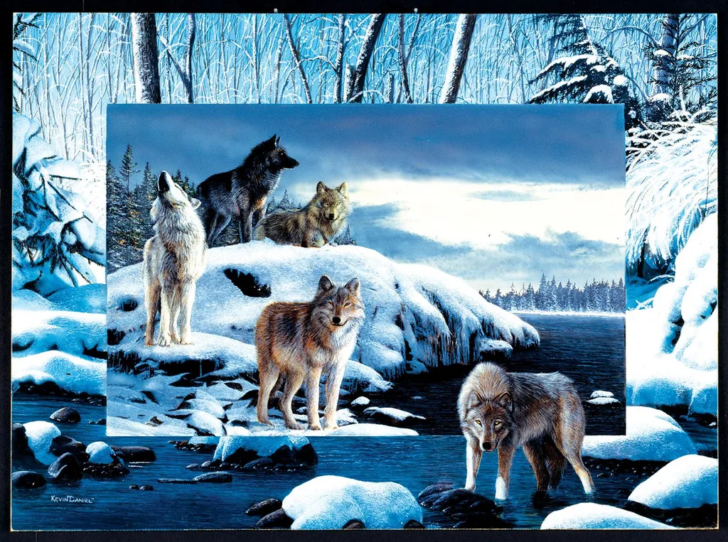 Puzzle Ice Wolves Kevin Daniel 1000 pièces de haute qualité SunsOut