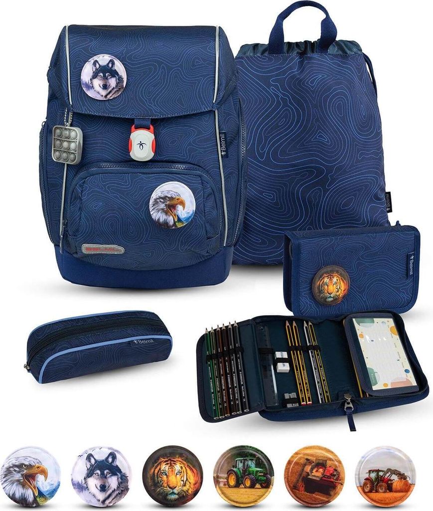 Belmil Comfy Plus Premium Schulranzen Set 5-teilig "Topographic"
