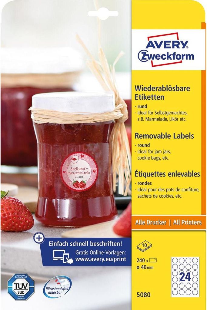 Avery Zweckform Etiketten 5080 weiss - Produktbild 