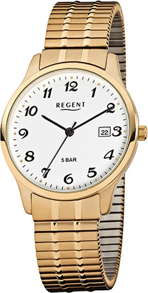 Montre Homme Regent F-876 Dorée Analogique avec Bracelet en Acier