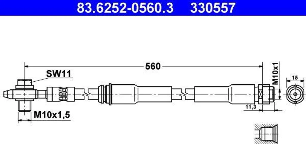 Fin des fuites : Flexible de frein ATE 8N0611707A pour Audi A3 8L et Audi TT