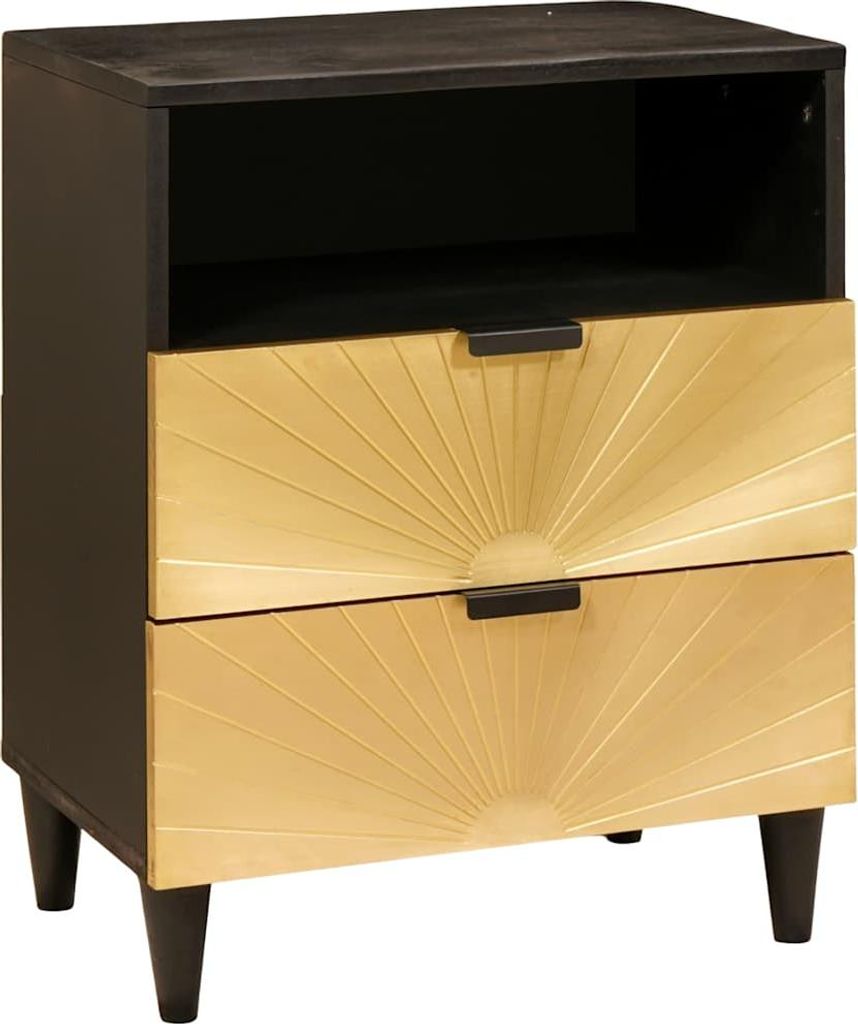 Nachttisch mit Schubladen 50 x 33 x 62 cm Massivholz Mango