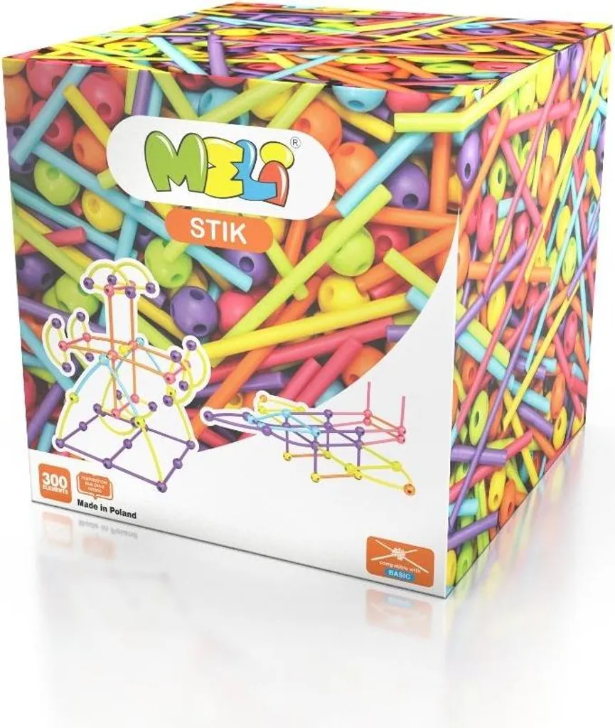 Meli Stik 300 - Jeu de Construction Créatif avec Bâtonnets Souples