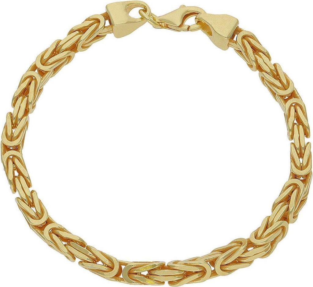 Königsarmband Silber 925 Gold plattiert 10 Mikron (10/1000 mm) JL39-03-0625 JuwelmaLux 21 cm