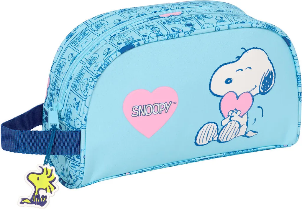 Necessaire Snoopy Love Azzurro 26 cm | Organizer Viaggio per Bambini