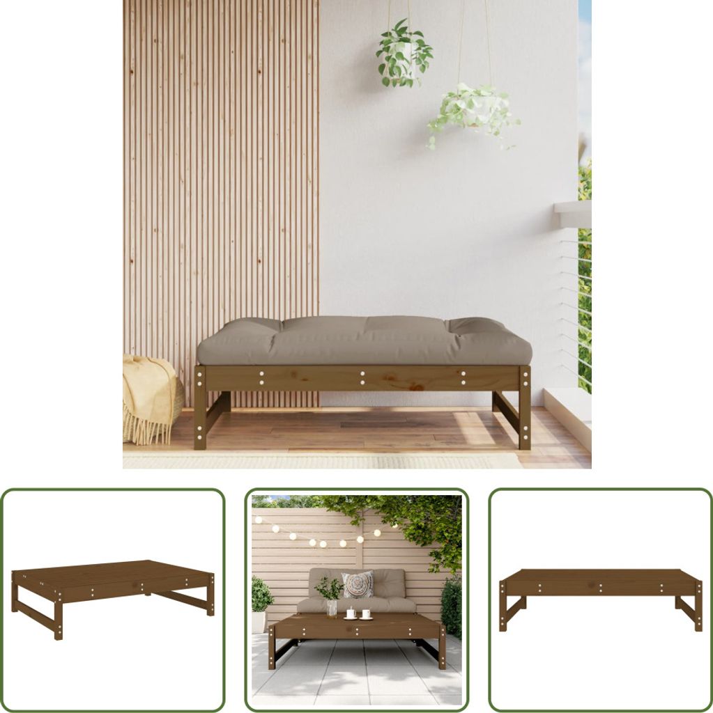 The Living Store Gartenhocker Honigbraun 120x80 cm Massivholz Kiefer