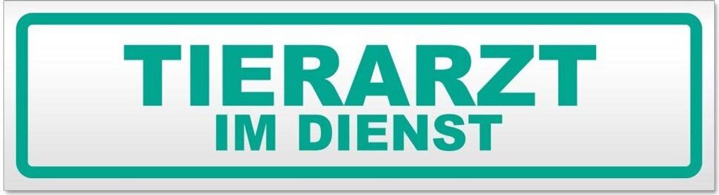 Kiwistar - Autoaufkleber - Türkis - 45 x 12 cm - Tierarzt im Dienst - Hinweis Aufkleber Sticker für Auto, Kfz, Fahrrad, PKW, LKW