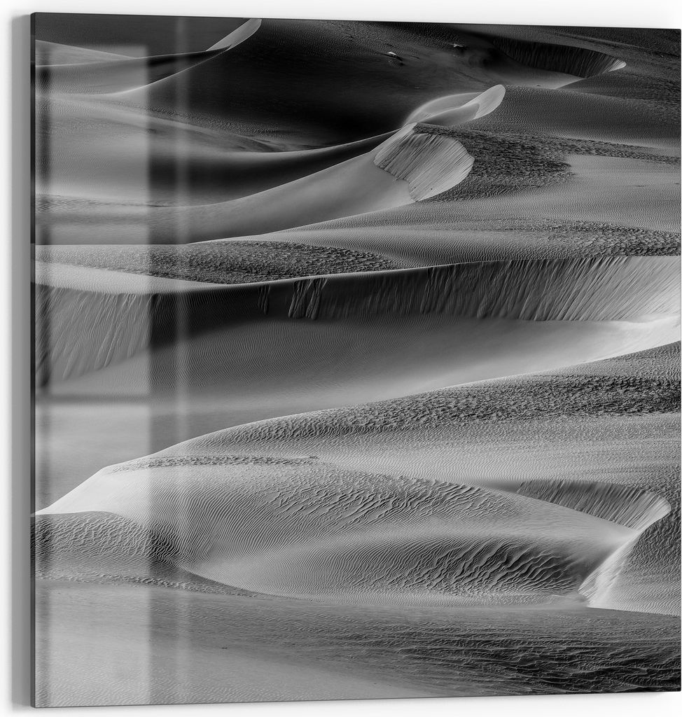 DEQORI Magnettafel Glas 50x50 cm 'Dünen der Stille' beschreibbar Whiteboard Pinnwand Küche