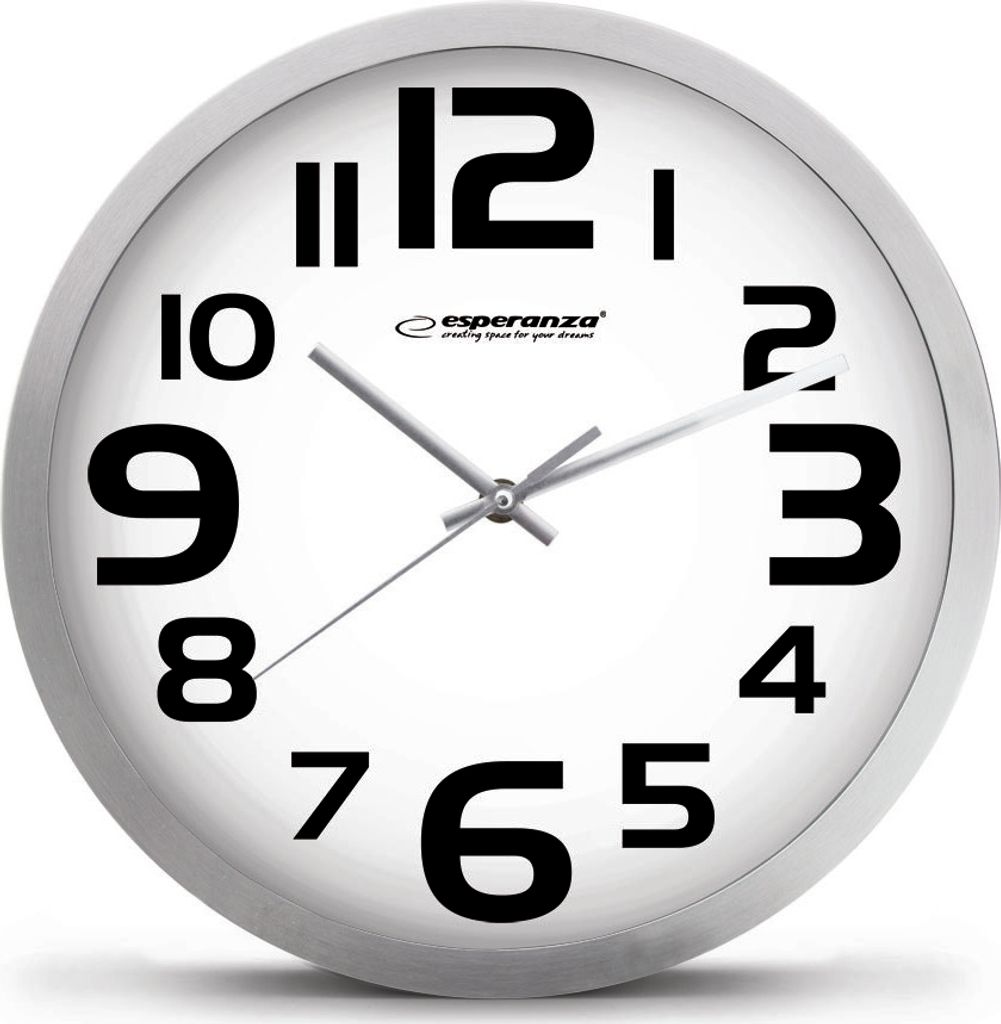 Esperanza EHC013K Wall Clock - Zurich - Black Quarzuhr Oval Schwarz Weiß