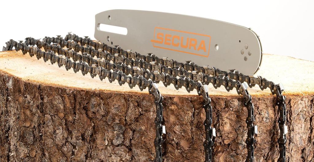 SECURA 4x Sägekette +Schwert 3/8" 1,3mm 45 30cm passend Produktbild 