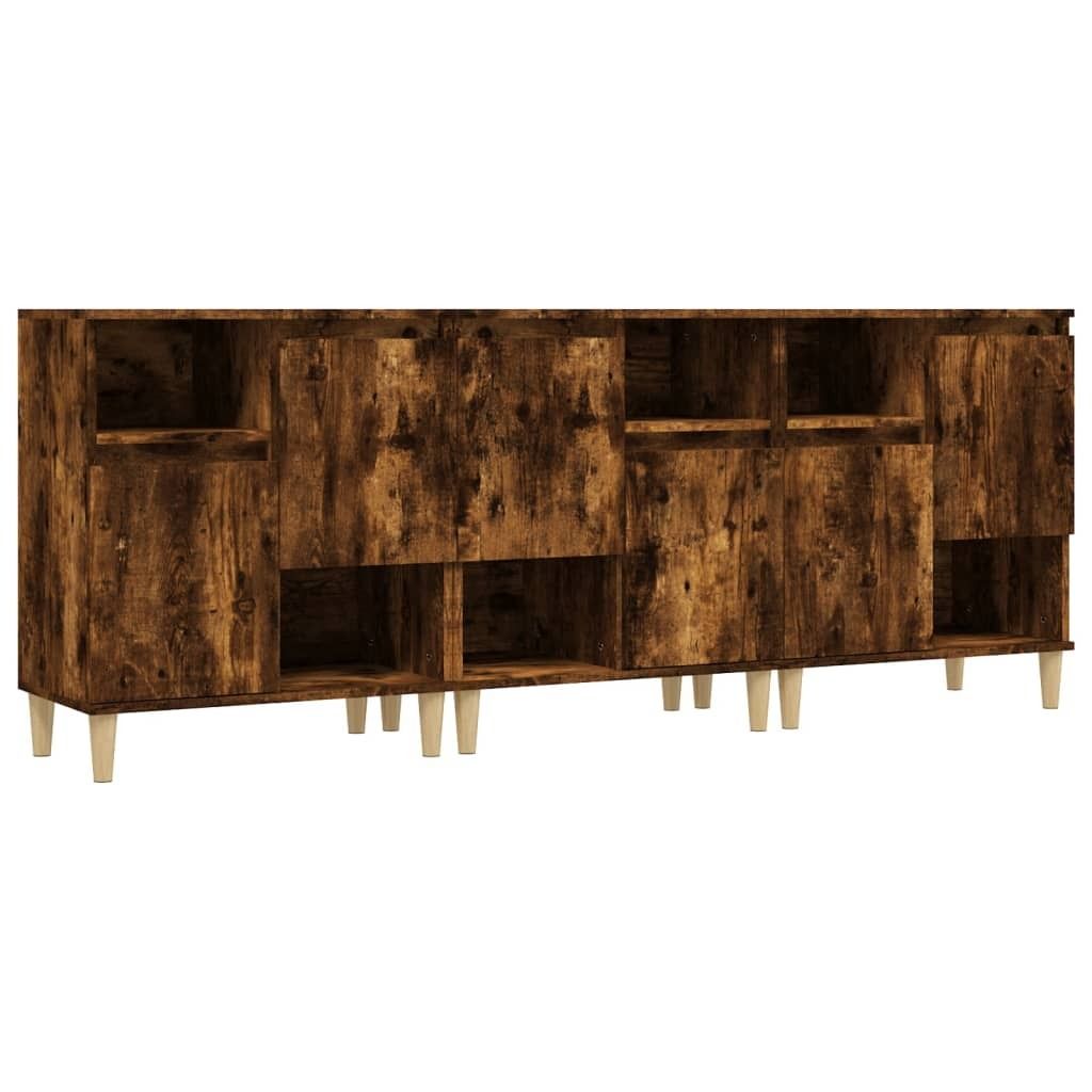 "SALE 2026" Sideboards 3 er-set - Hohe Qualität - Räuchereiche 60x35x70 cm Holzwerkstoff - Kommoden DE 254234