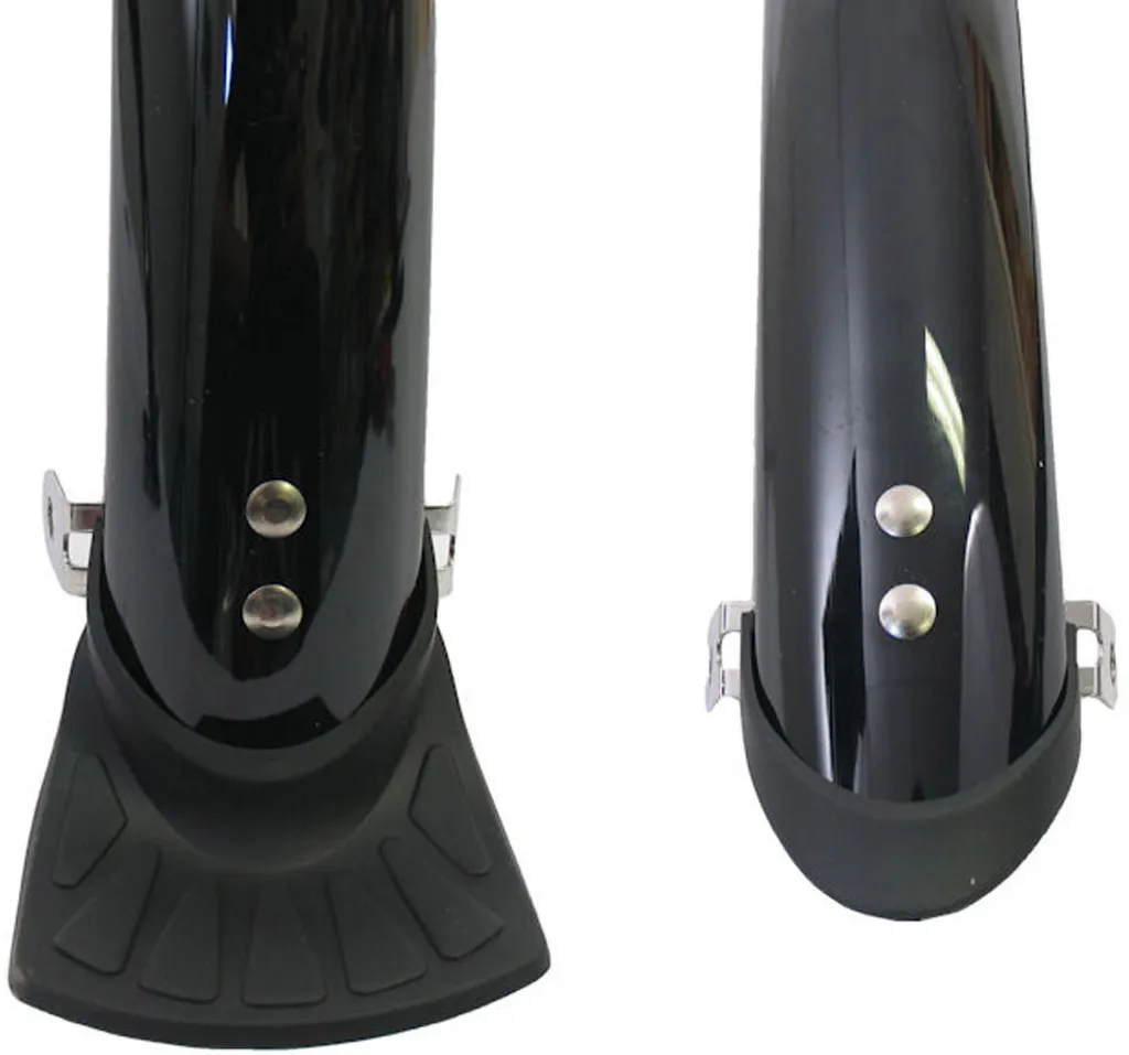 Garde-boue 28 Pouces 45 mm en Plastique Noir Brillant Rigide avec Barres
