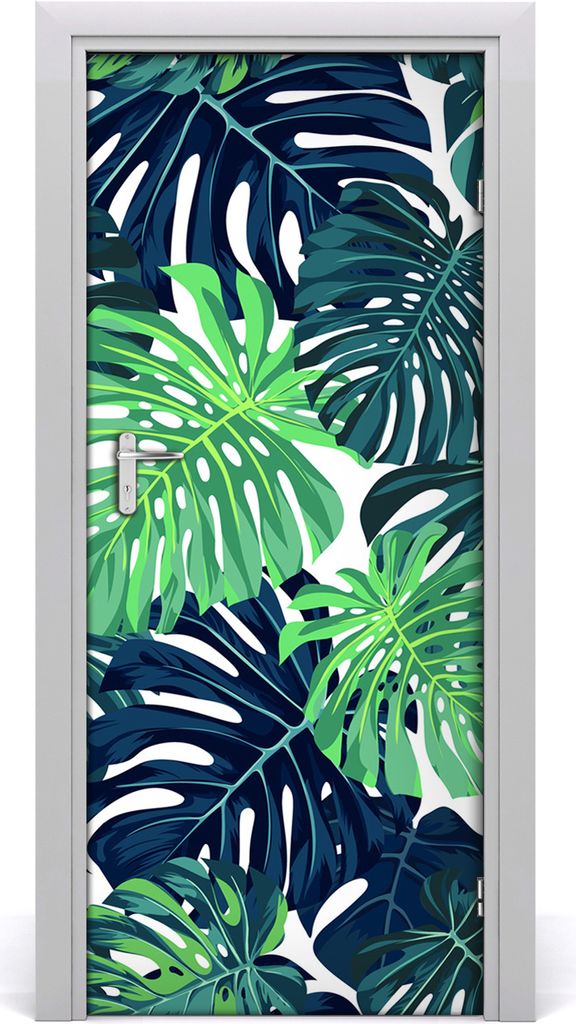 Tulup Türaufkleber 85x205 cm Dekorative Aufkleber Selbstklebend Wasserdichte Tapete Abnehmbar Schlafzimmer Wohnzimmer Wohnkultur - tropische Blätter