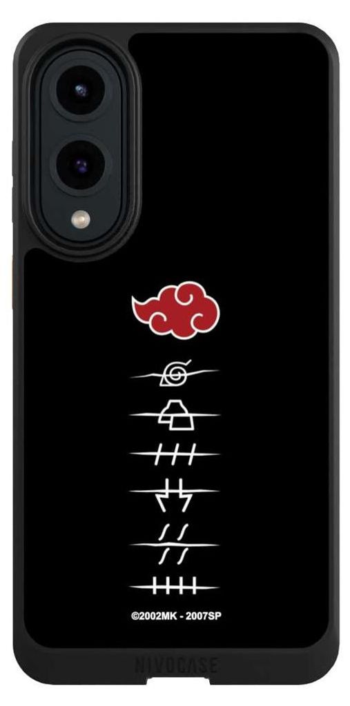 NIVOCASE Hülle für Samsung Galaxy S25 Edge Handyhülle NIVOcore Case Schwarz Naruto Shippuden Offizielles Lizenzprodukt Akatsuki