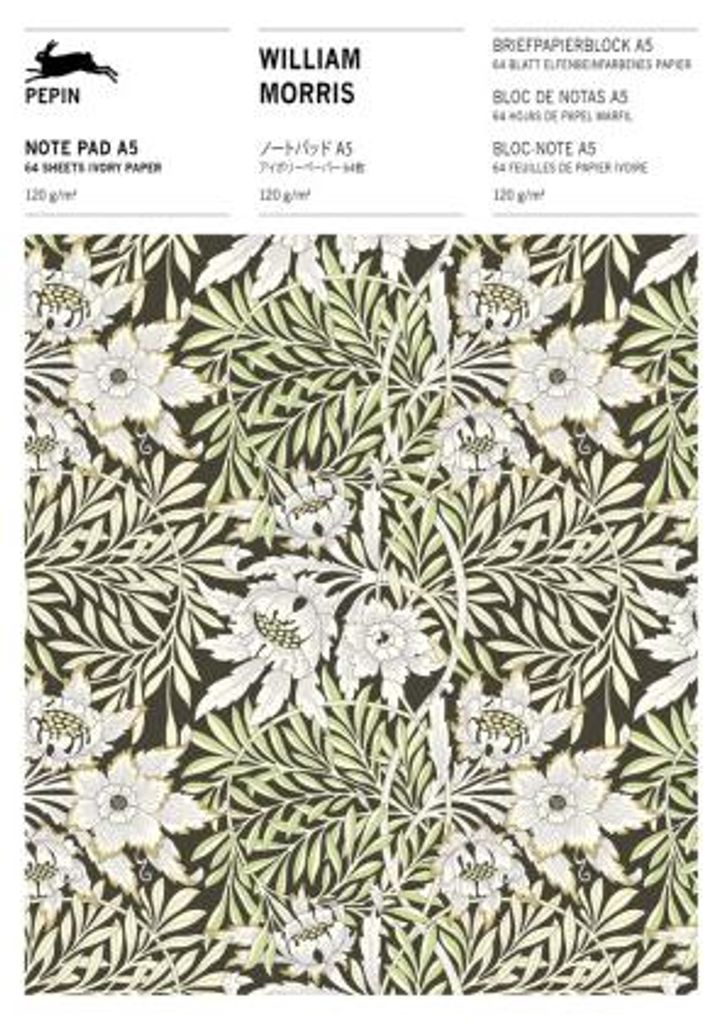 Notizblock William Morris Elfenbeinfarben 64 Blatt 120 g/m2 32 liniert 32 unbedruckt