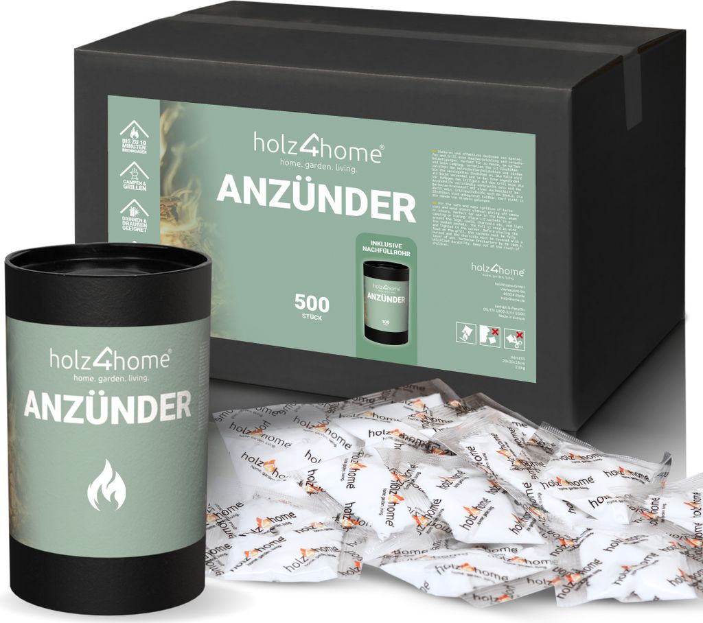 holz4home® Anzündtüten 500 Stück Grillanzünder Produktbild 