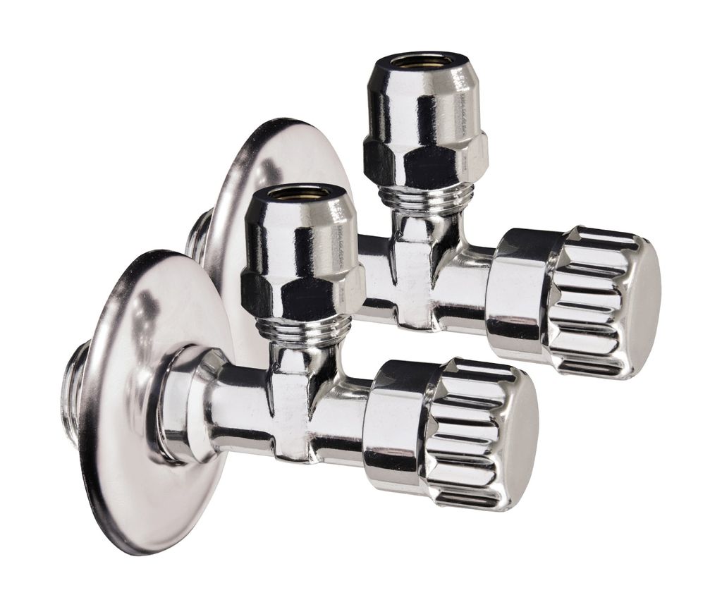 Sanitop Eckventil mit Schubrosette 2er Pack, 1/2 Zoll