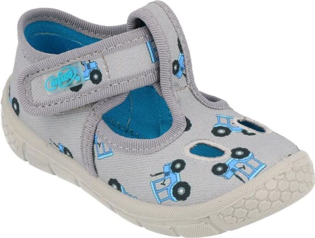 BEFADO Jungen Sandalen ultraleicht Flexible mit Traktor, Klettverschluss, Grau 19