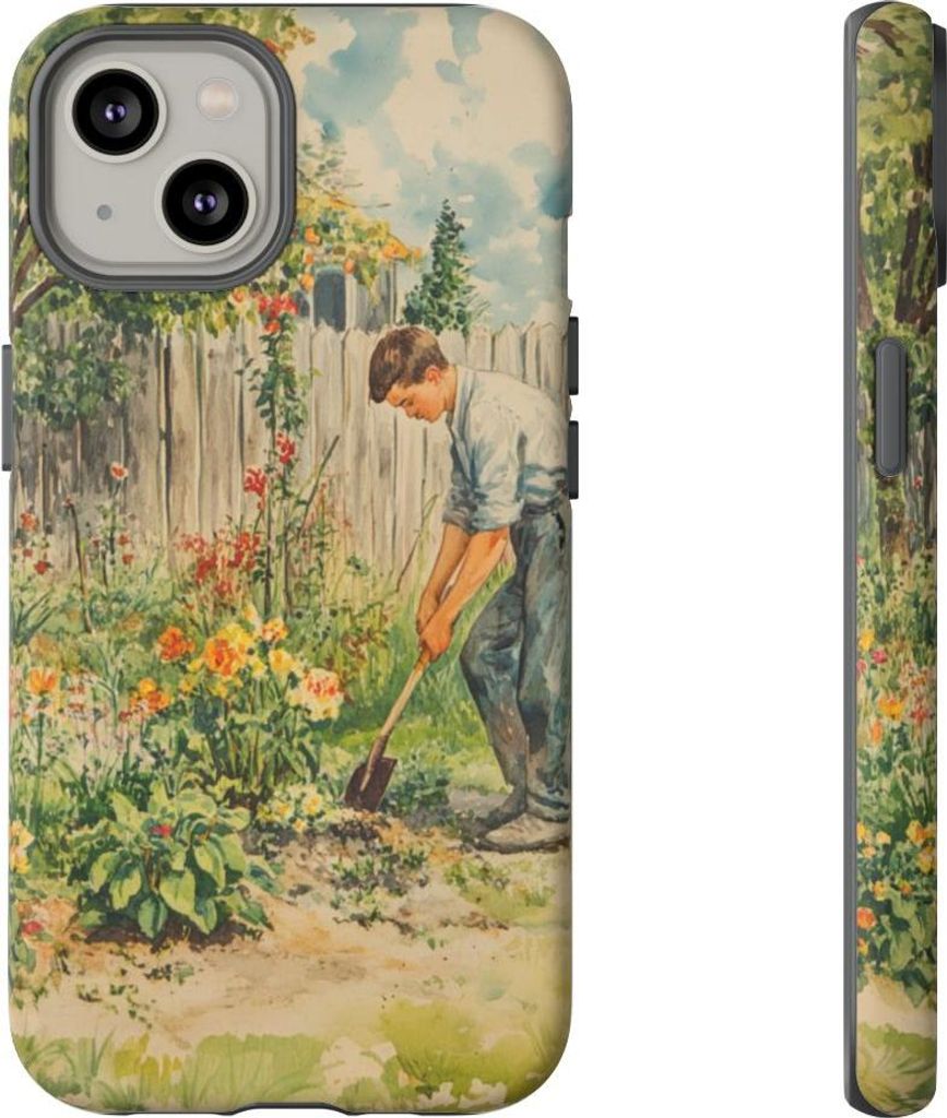 Gartenarbeit im Blumenparadies – Hülle Kompatibel mit iPhone 14