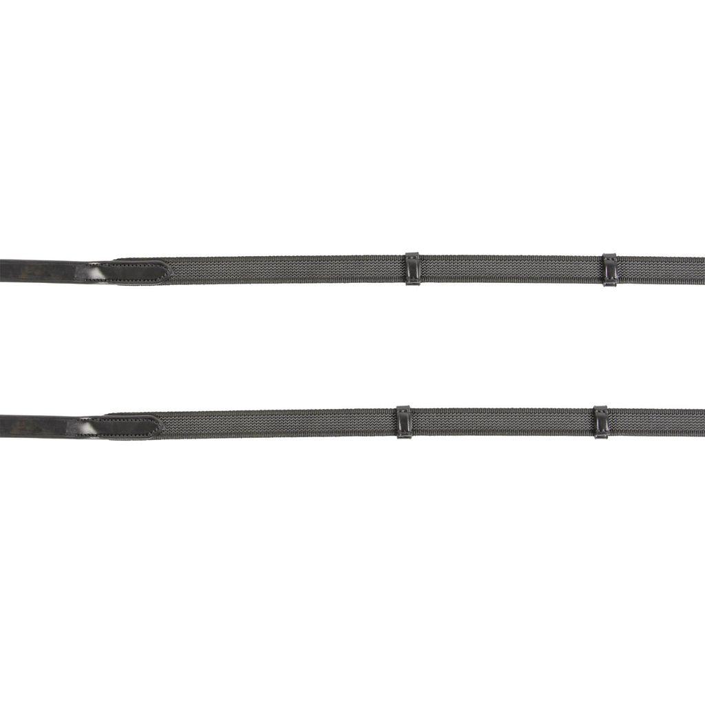 Waldhausen Anti-Rutsch-Zügel, schwarz, 19 mm mit Karabiner Schwarz PON