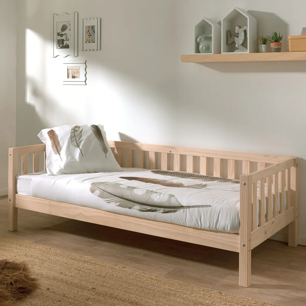 Lit gain de place Dream Tree Luna 90x200 bois naturel pour studio