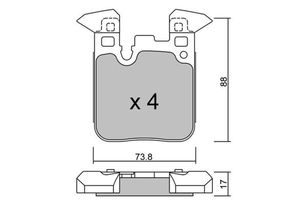 AISIN Bremsbeläge Satz Hinten Bremsklötze für BMW 1 Schrägheck (E87) BPBM-2014