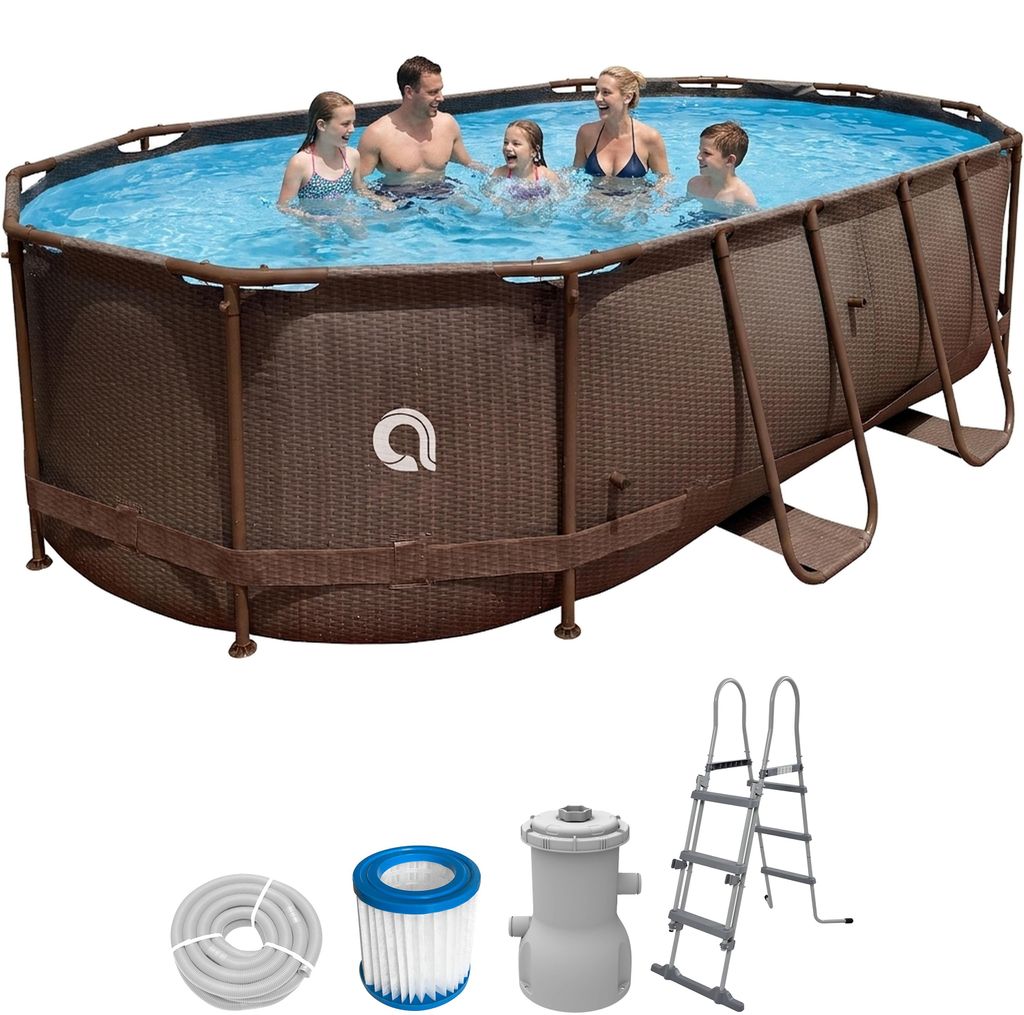 Avenli Frame Oval Pool Set 427x275x100cm, Aufstellpool, Produktbild 